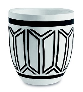 KIT CACHEPOT BRANCO EM CIMENTO - 3 PCS