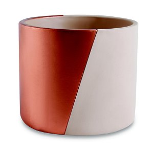 KIT CACHEPOT NUDE E COBRE EM CIMENTO - 3 PCS