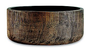 KIT CACHEPOT PRETO E DOURADO EM CIMENTO - 3 PCS