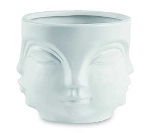 CACHEPOT BRANCO EM CERAMICA