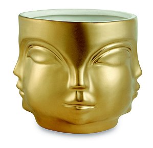 CACHEPOT DOURADO EM CERAMICA