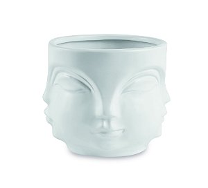 CACHEPOT BRANCO EM CERAMICA