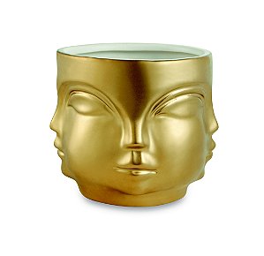 CACHEPOT DOURADO EM CERAMICA