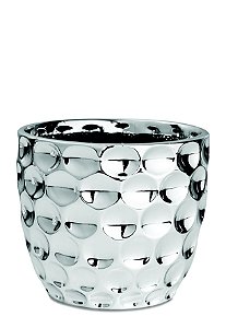 KIT CACHEPOT PRATA EM CERAMICA - 3 PCS