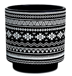 KIT CACHEPOT PRETO EM CERAMICA - 2 PCS