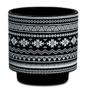 KIT CACHEPOT PRETO EM CERAMICA  - 2 PCS