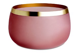 CACHEPOT ROSA EM VIDRO