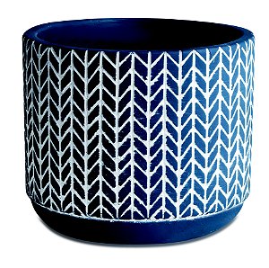 KIT CACHEPOT AZUL EM CIMENTO - 3 PCS