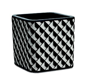 KIT CACHEPOT PRETO EM CIMENTO - 2 PCS