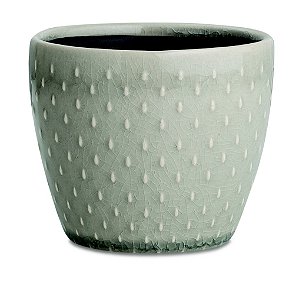 KIT CACHEPOT CINZA EM CERAMICA - 3 PCS