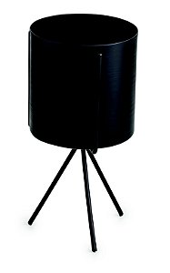 KIT CACHEPOT PRETO EM METAL COM SUPORTE - 3 PCS