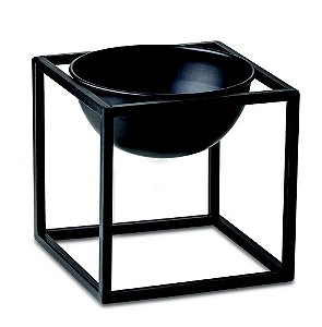 KIT CACHEPOT PRETO EM METAL COM SUPORTE - 3 PCS