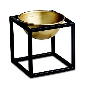 KIT CACHEPOT DOURADO  EM METAL COM SUPORTE - 3 PCS
