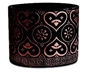 KIT CACHEPOT PRETO E COBRE EM CIMENTO - 2 PCS