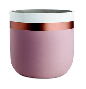 KIT CACHEPOT ROSA E COBRE EM CIMENTO - 2 PCS
