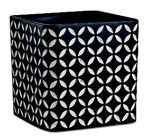 KIT CACHEPOT PRETO EM CIMENTO - 2 PCS