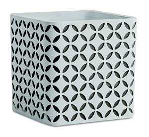 KIT CACHEPOT BRANCO EM CIMENTO - 2 PCS