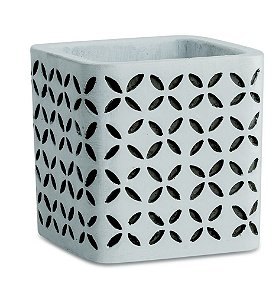 KIT CACHEPOT BRANCO EM CIMENTO - 2PCS