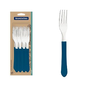CONJ GARFOS MESA INOX 12PC LEME AZU