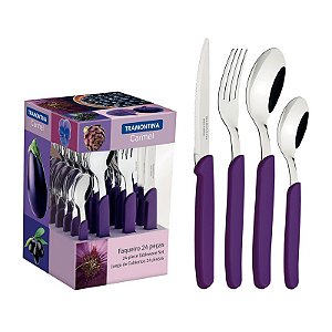 FAQUEIRO INOX 24PC CARMEL PURP/ESCU