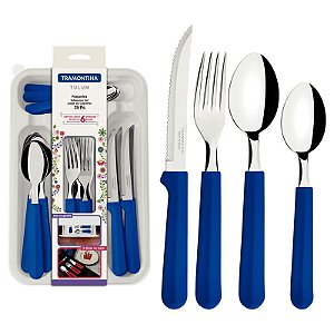 FAQUEIRO INOX 25PC TULUM AZU