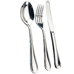 FAQUEIRO LOUVRE 130 PECAS EM ACO INOX 18/00 3,0 MM DE ESPESSURA