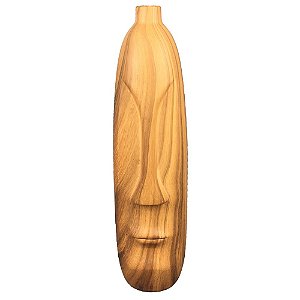 VASO DE CERAMICA ESTILO MADEIRA COM FORMATO DE ROSTO 10,5CM