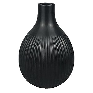 VASO DE CERAMICA PRETO 17CM X 17CM X 24CM