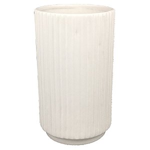 VASO DE CERAMICA BRANCO 12CM X 12CM X 20CM