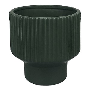 VASO DE CERAMICA VERDE 15CM X 15CM X 14CM
