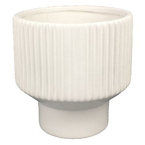 VASO DE CERAMICA BRANCO 15CM X 15CM X 14CM