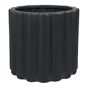 VASO DE CERAMICA PRETO 13,5CM X 13,5CM X 12CM