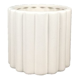 VASO DE CERAMICA BRANCO 13,5CM X 13,5CM X 12CM