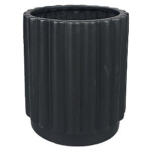VASO DE CERAMICA PRETO 13,5CM X 13,5CM X 16CM