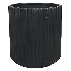 VASO DE CERAMICA PRETO 14CM X 14CM X 15,5CM