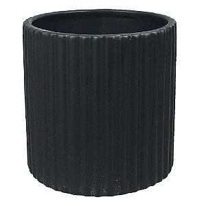 VASO DE CERAMICA PRETO 12CM X 12CM X 12CM