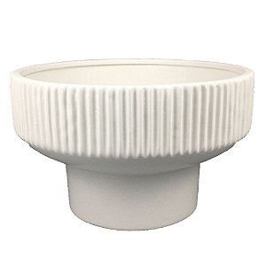 VASO DE CERAMICA BRANCO 25CM X 25CM X 15CM