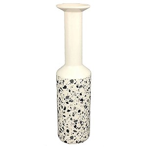 VASO DE CERAMICA BRANCO COM DESENHO ESTILO QUARTZO 8CM X 8CM