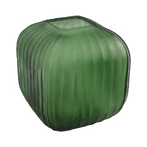 VASO DE VIDRO FOSCO VERDE