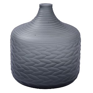 VASO DE VIDRO TRABALHADO AZUL