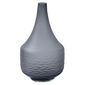 VASO DE VIDRO TRABALHADO AZUL