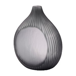 VASO DE VIDRO FOSCO CINZA