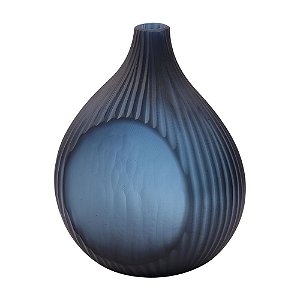VASO DE VIDRO FOSCO AZUL