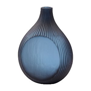 VASO DE VIDRO FOSCO AZUL