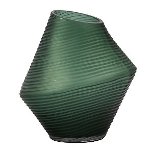 VASO DE VIDRO VERDE 23CM X 23CM X 25CM