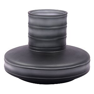 VASO DE VIDRO CINZA 25CM X 25CM X 19CM