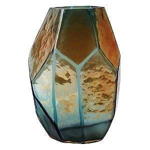 VASO DE VIDRO DOURADO 15,5CM X 14,5CM X 23,5