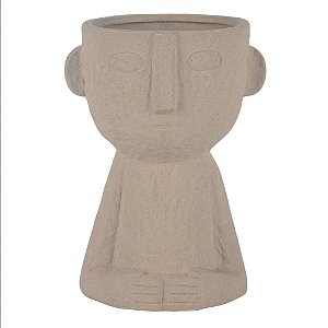 VASO DE CERAMICA COM ROSTO BEGE