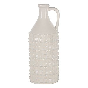 VASO DE CERAMICA BRANCO ESTILO JARRA