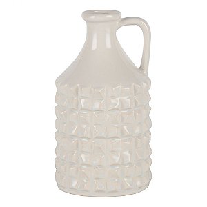 VASO DE CERAMICA BRANCO ESTILO JARRA